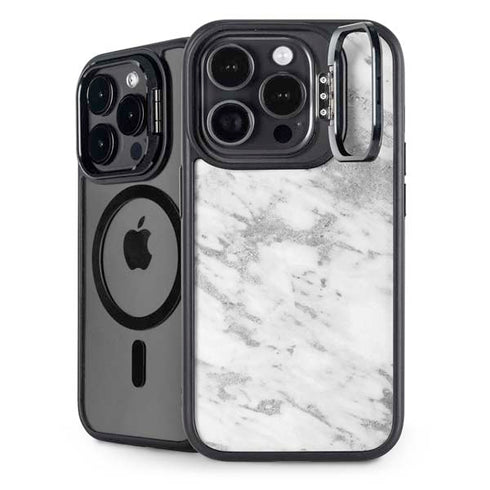 Silver Marble iPhone 16 Pro Kickstand Case